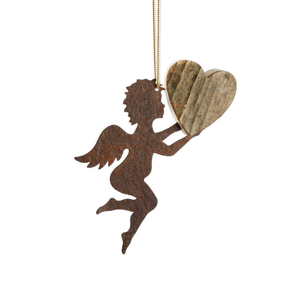 Himmelsbote mit Rindenherz Gr. 1: mit Herz