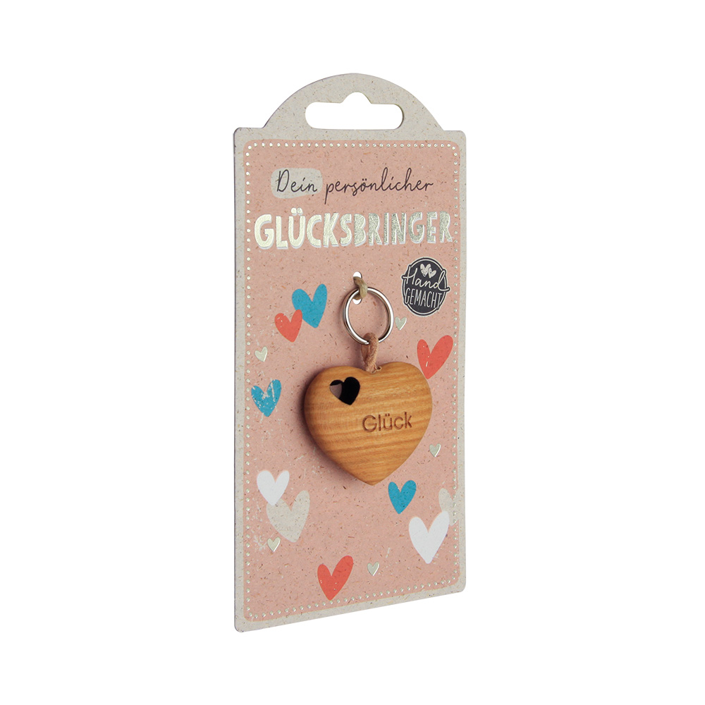 LuckyKeys: Herz flach mit Ausschnitt "Glück"