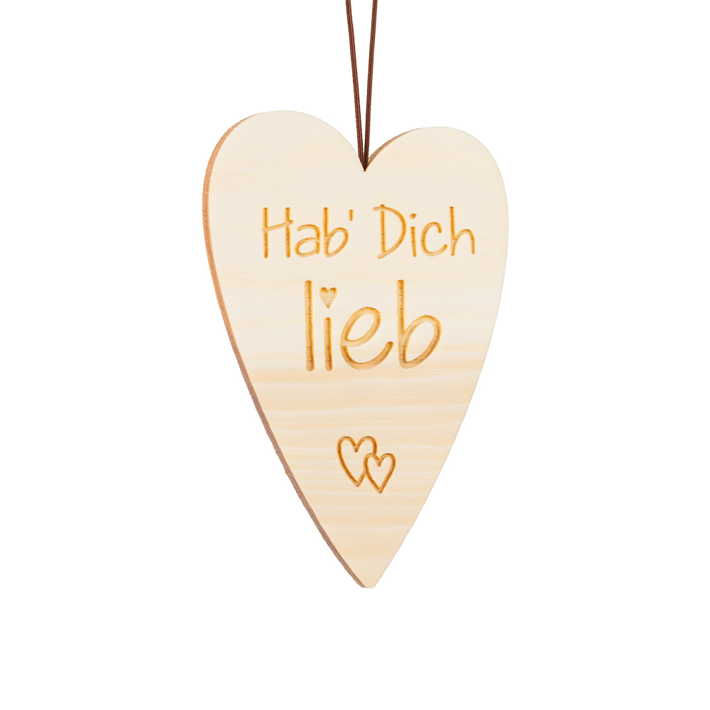 Anh. Zirben-Herz Typ 1: "Hab' Dich lieb"