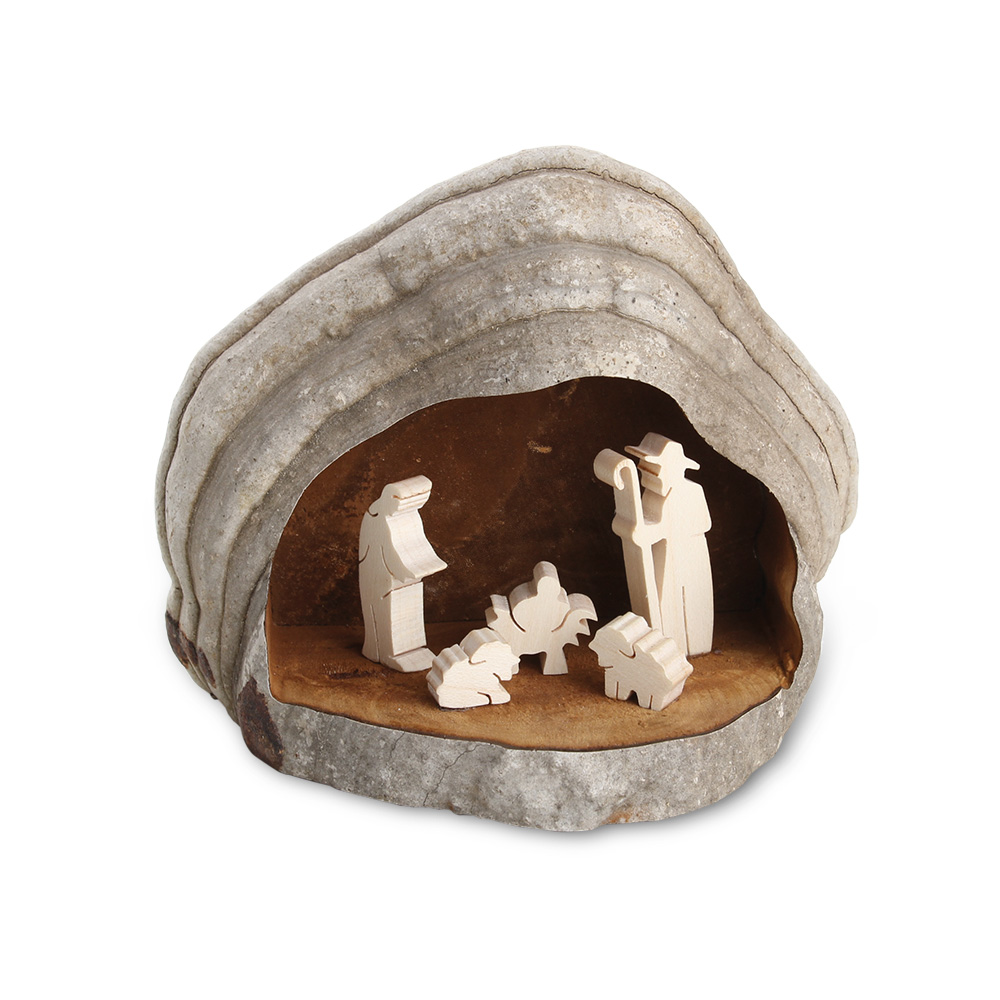 Naturpilz-Krippe mit 5 Figuren Gr. 2