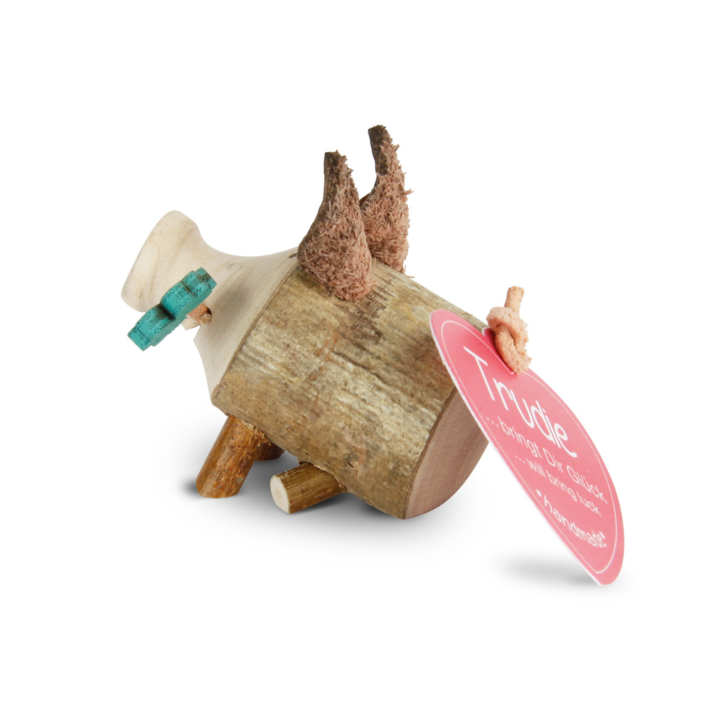 Glücksschwein Trudie mit Kleeblatt