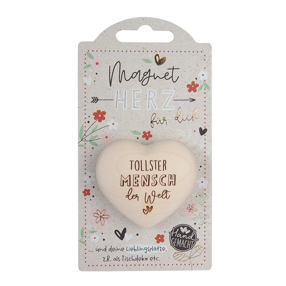 LovelyHearts - mit Magnet: "Tollster Mensch..."