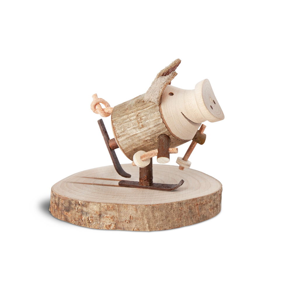 Glücksschweinchen Skilangläufer: "Glücklich..."