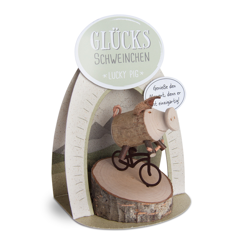 Glücksschweinchen Radfahrer: "Genieße den…"