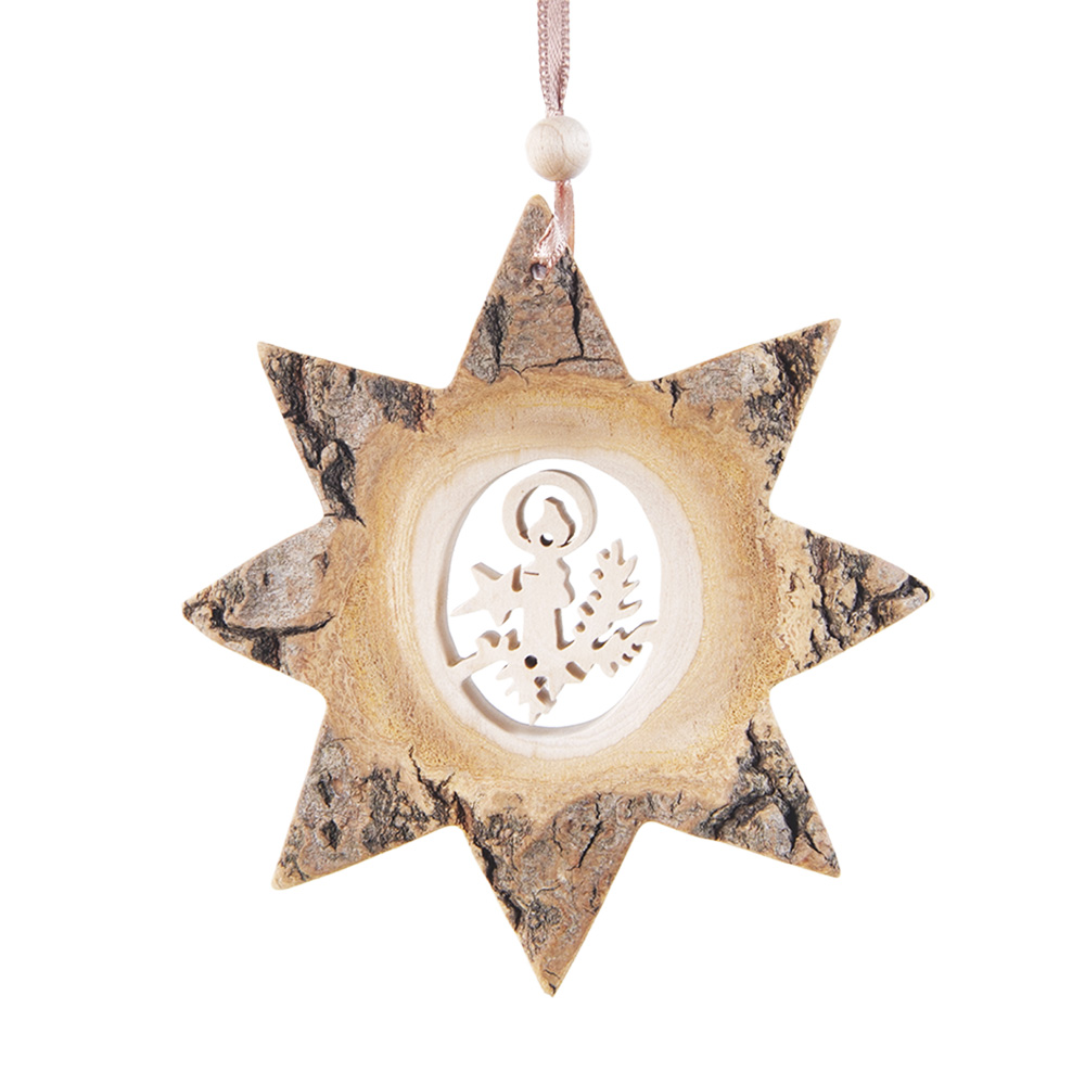 Rindenanh. Gr. 2 Stern Motiv: Kerze