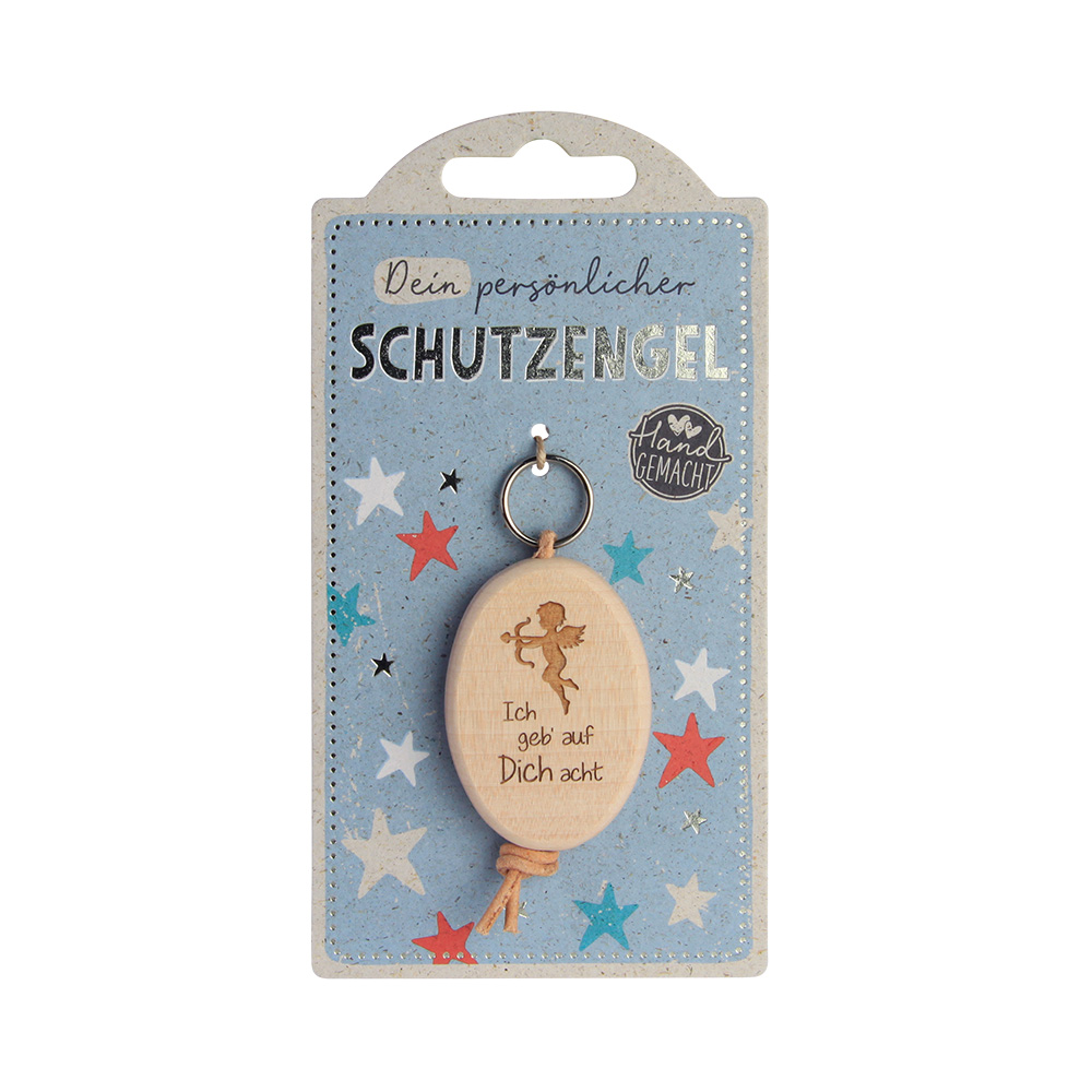 LuckyKeys: Oval "Ich geb auf Dich acht"