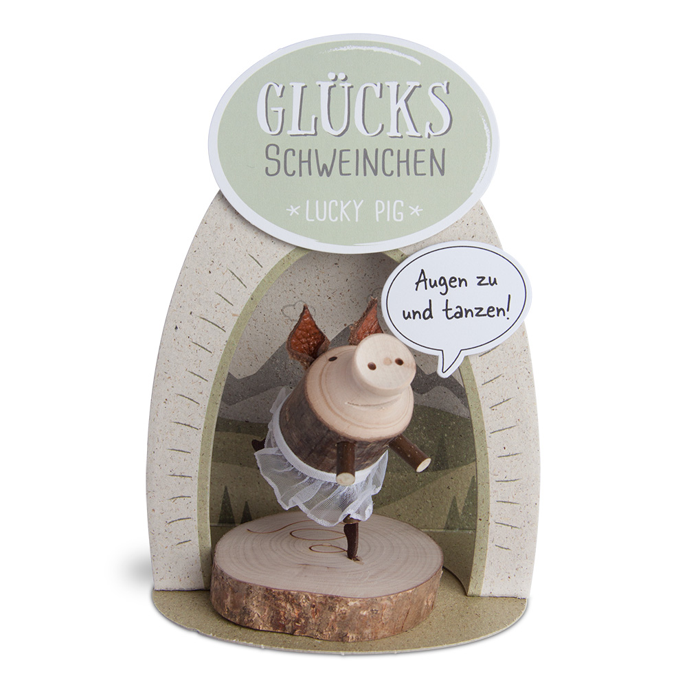 Glücksschweinchen Balletttänzerin: "Augen zu..."