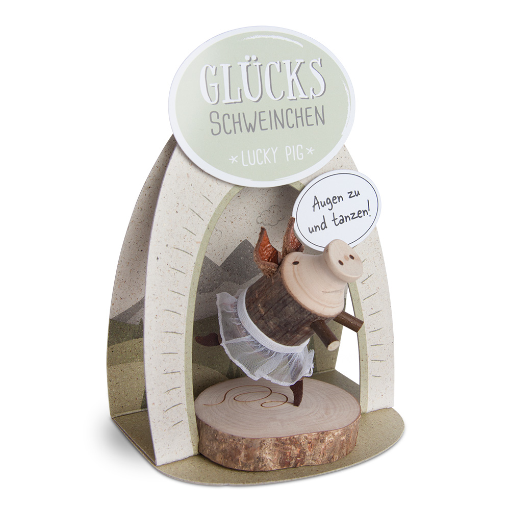 Glücksschweinchen Balletttänzerin: "Augen zu..."