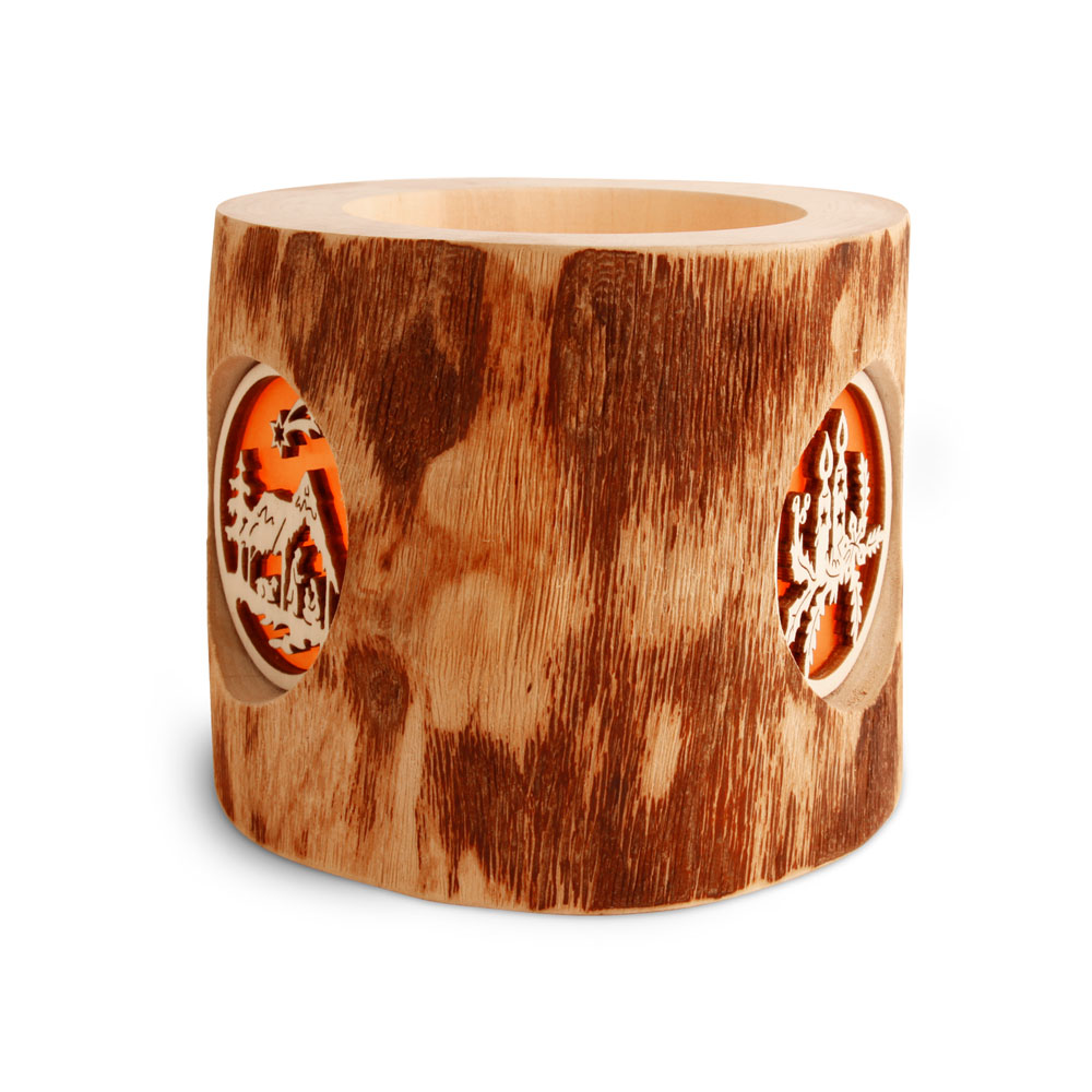 Stimmungsleuchter Gr. 1 ohne Rinde 3 Weihnachtsm..