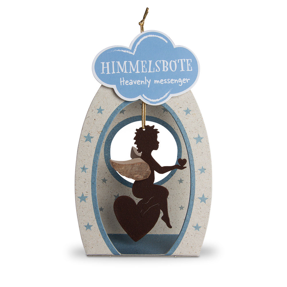 Himmelsbote - Rost-Engel sitzend auf Herz