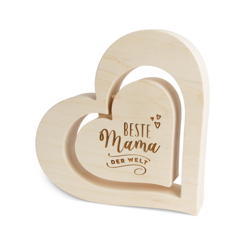 Herz in Herz mit Gravur "Beste Mama der Welt"
