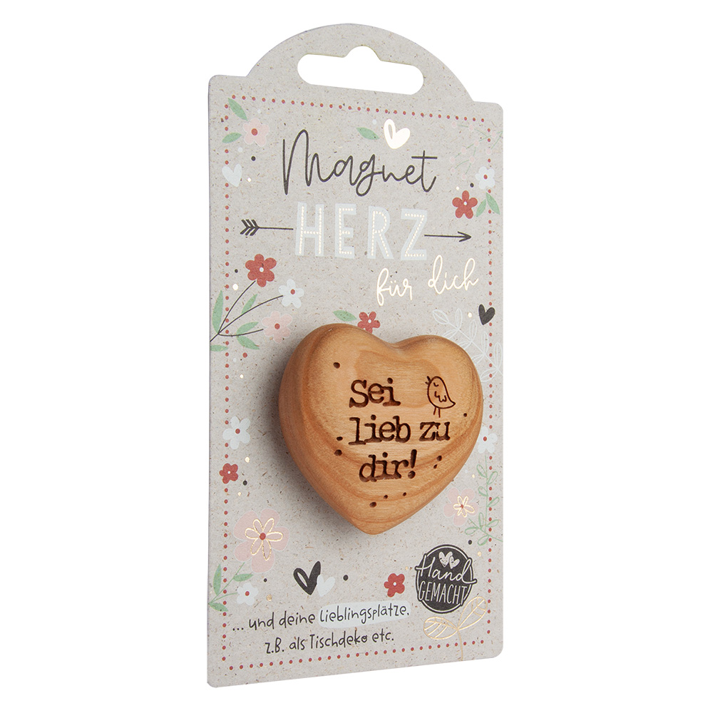 LovelyHearts - mit Magnet: "Sei lieb zu dir!"
