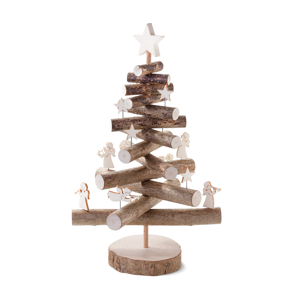 Weihnachtsbaum mit Deko-Set (5x Stern, 5x Engel)