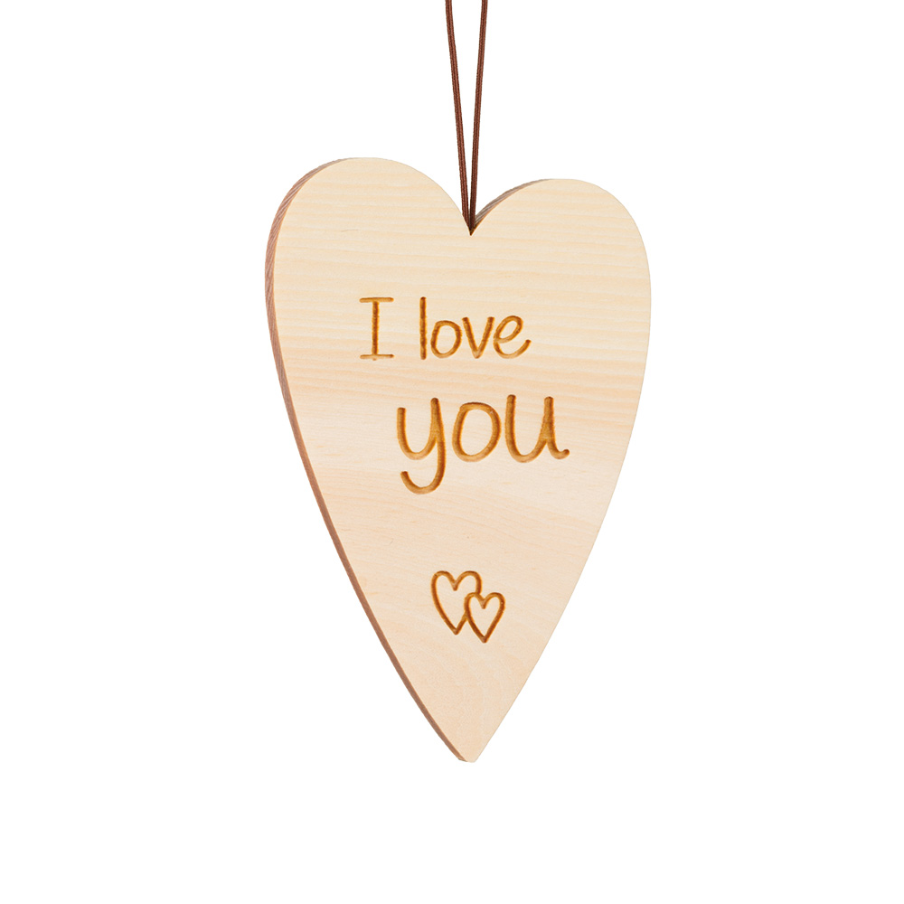 Anh. Zirben-Herz Typ 1: "I love you"