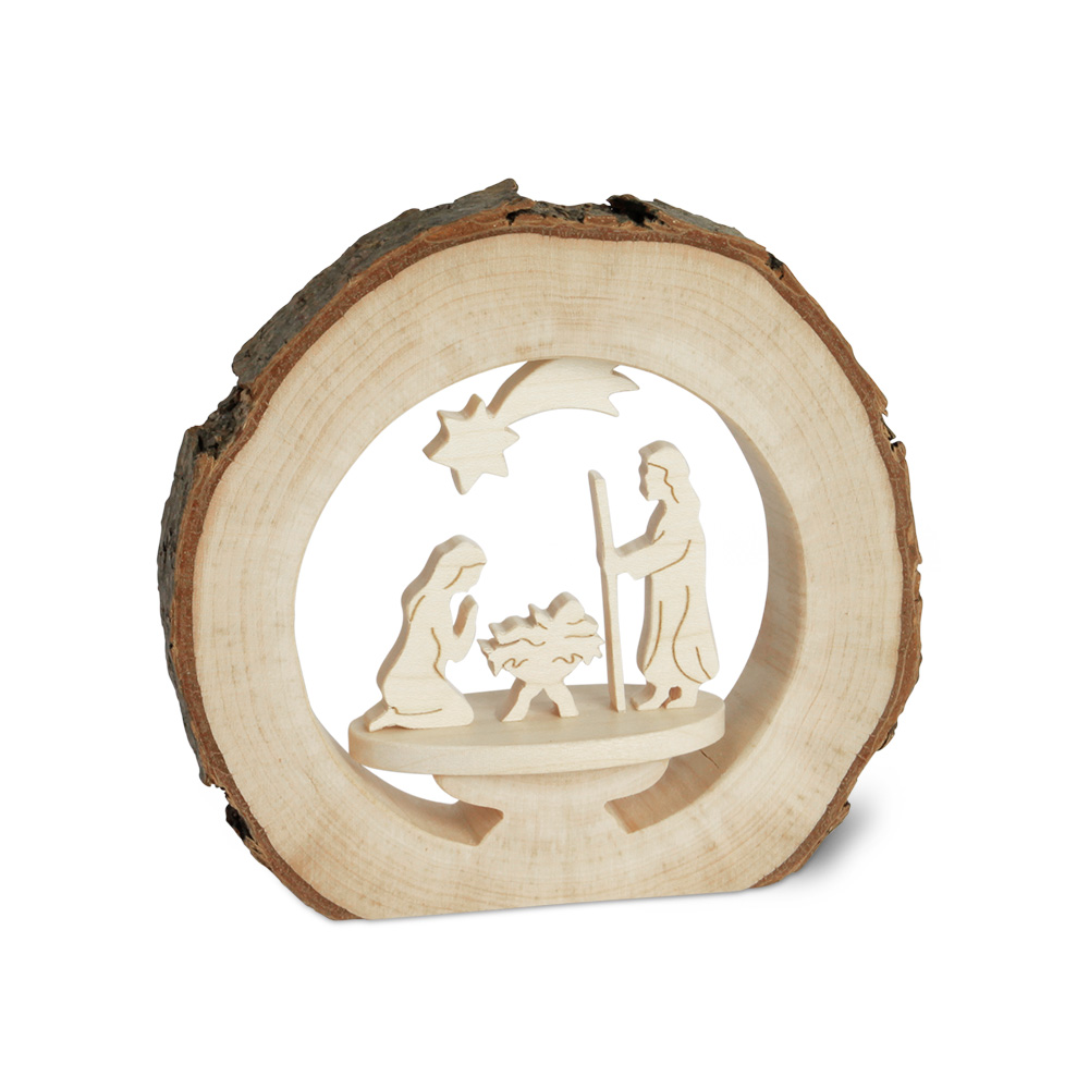 Rindenbild mit Ahornm.: Krippe