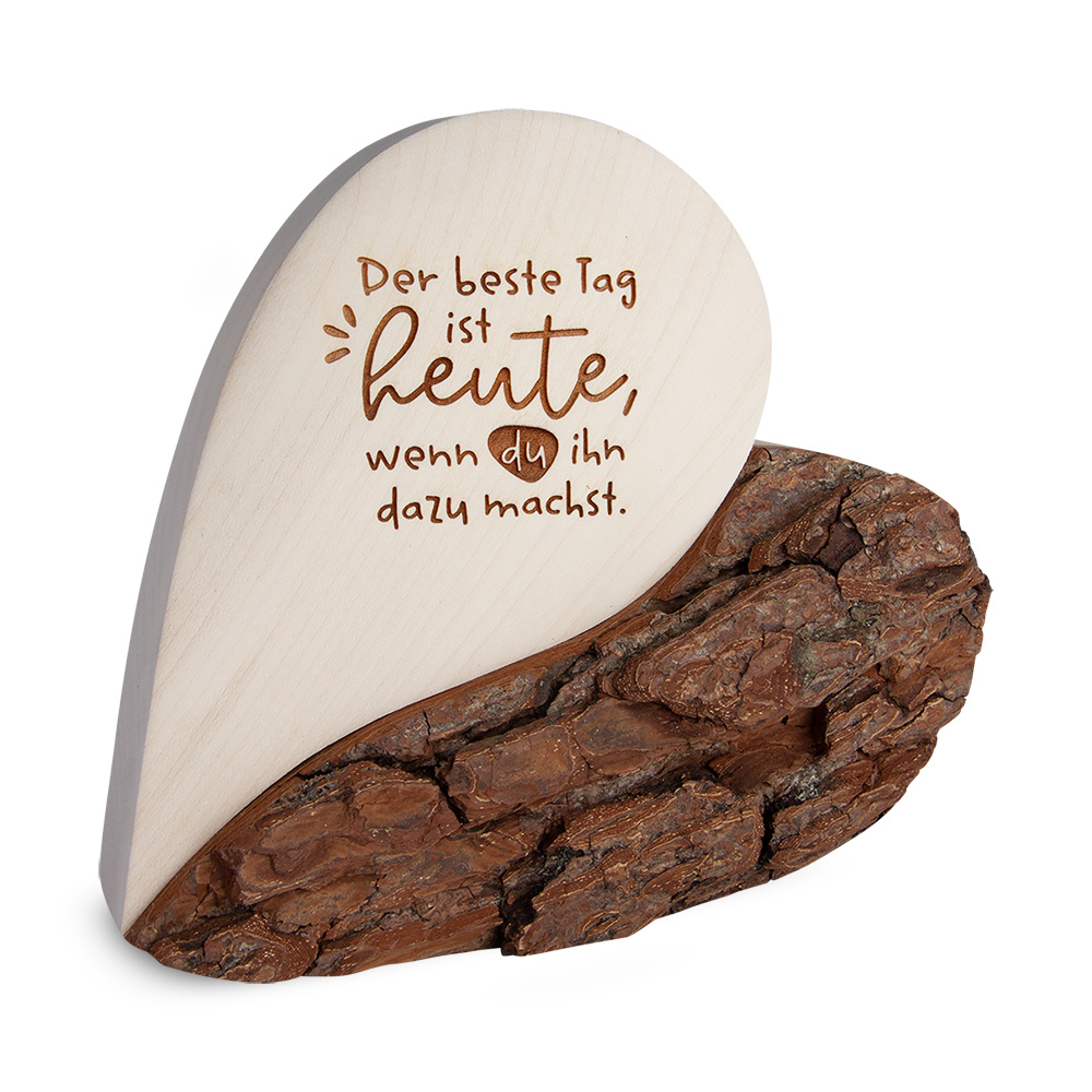 Rindenherz Yin-Yang Gr. 3: "Der beste Tag ist…"