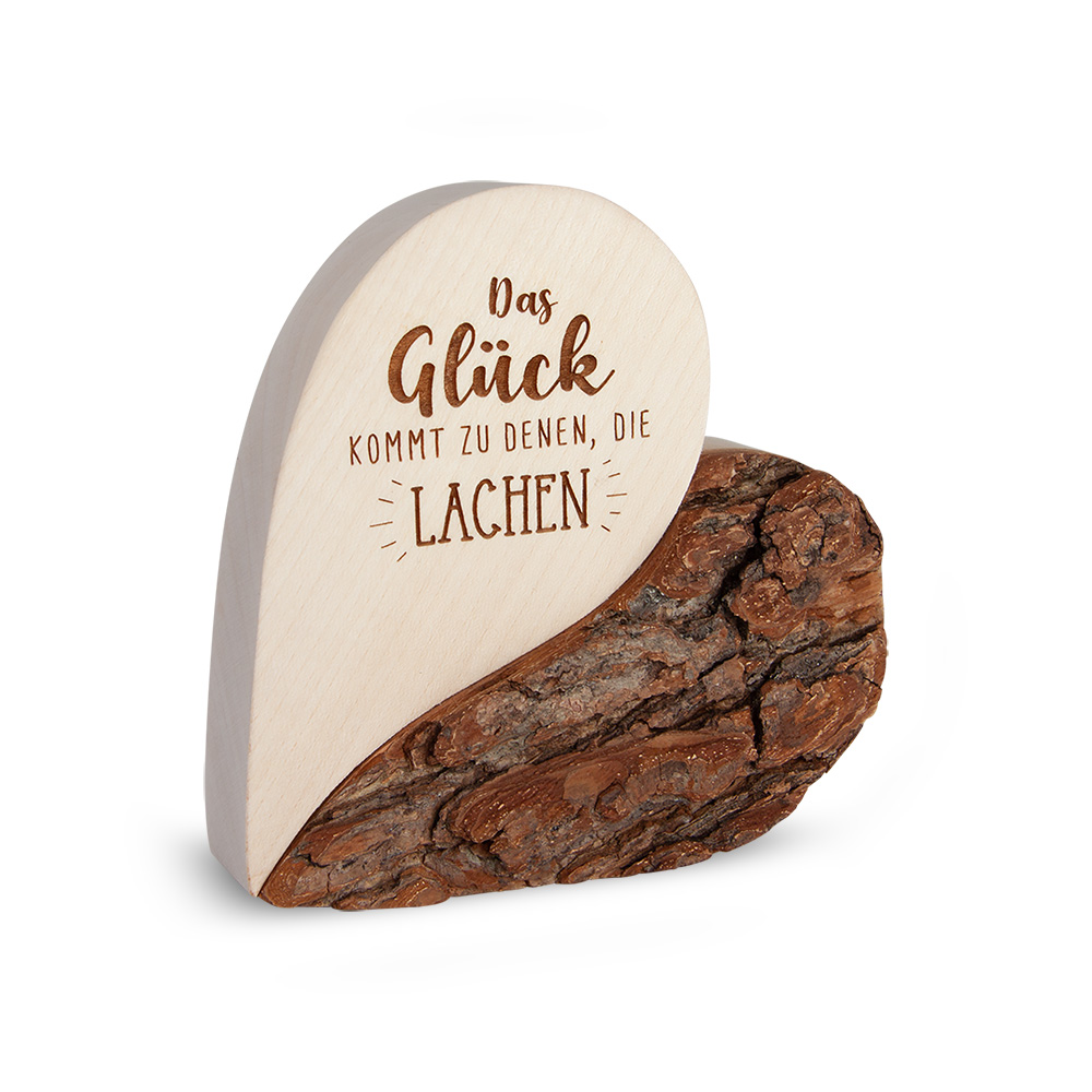 Rindenherz Yin-Yang Gr. 2: "Das Glück kommt..."