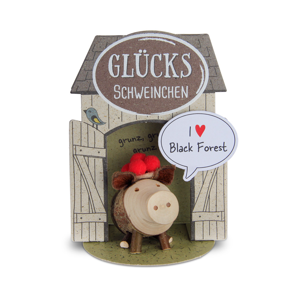 Glücksschweinchen mit Bollenhut: "...Black Forest"