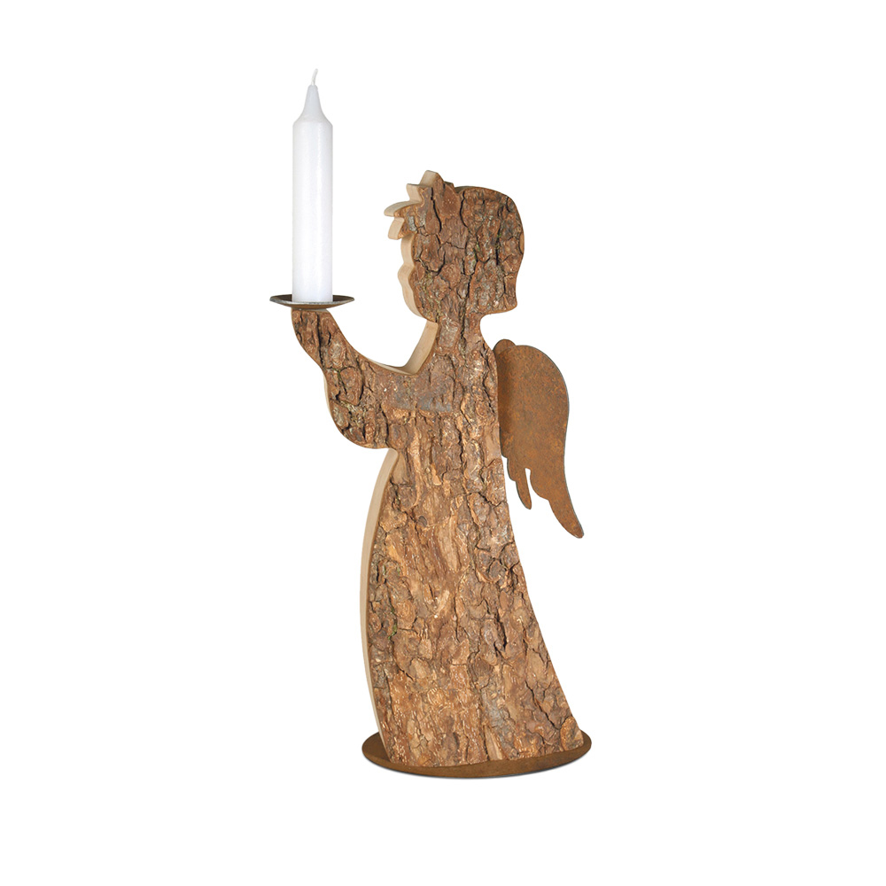 Rindenengel mit Kerze