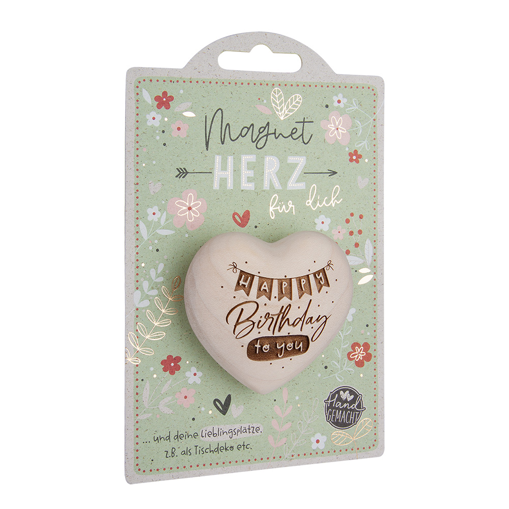 LovelyHearts - mit Magnet: "Happy Birthday to you"