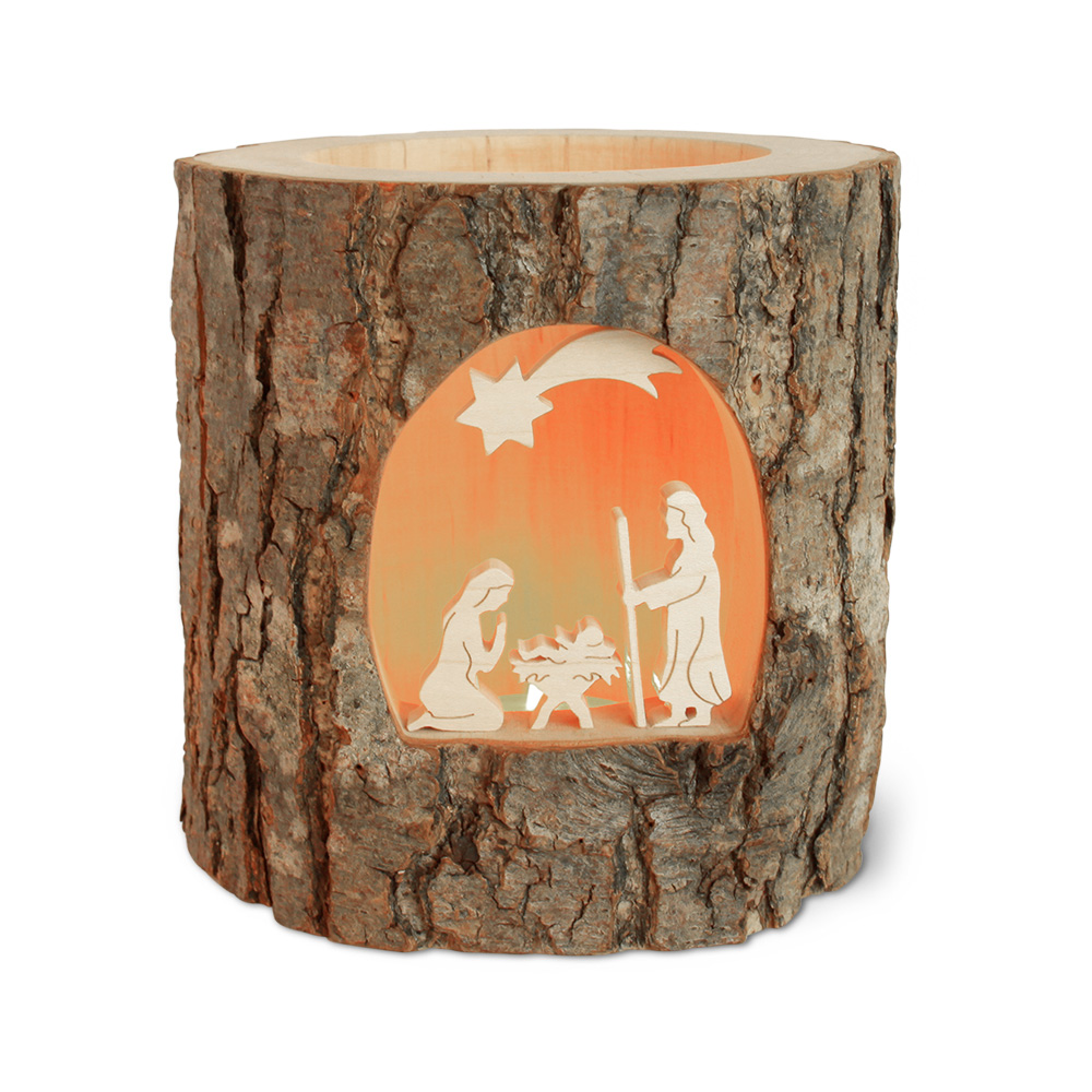 Stimmungsleuchter mit Ahornm.: Krippe