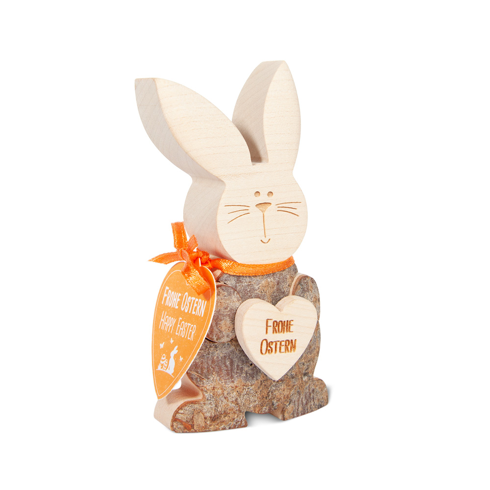 Osterhase mit Herz "Frohe Ostern"